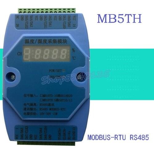 SHT10/11 5-way Multi-channel Temperature and Humidity Acquisition Module Communication RS485 Modbus RTU MB5TH