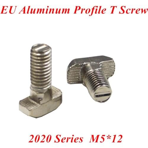 50pcs/lot M5*12 Hammer Head T Screw Bolts Aluminum Connector T hammer screws for 2020 Aluminum Profile CNC Nut DIY Parts