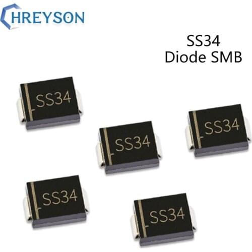 50Pcs SMD Schottky Barrier Rectifier Diode SS56 SS310 SS36 SS510 SS54 SS34 3A 40V 30V 20V 50V 60V 80V 100V 200V DO-214AB SMC