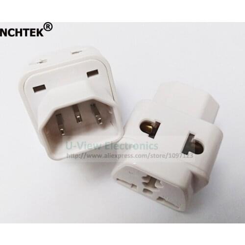 NCHTEK WHITE 1 to 2 C14 Male to C13 Female Power Adapter PDU/UPS C13 Universal Female AU/US/UK/EU Plug/Free DHL Shipping/100PCS