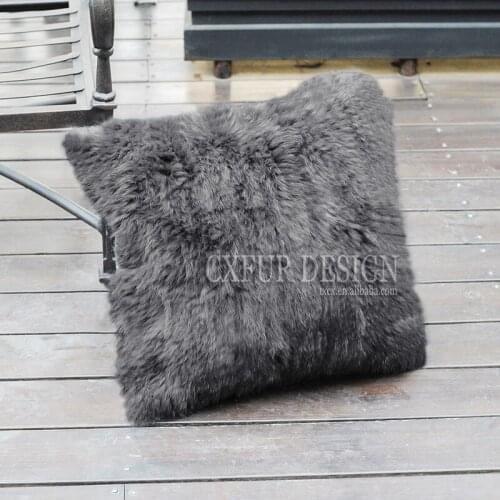 Free Shipping CX-D-79G Home Decor Knitted Rabbit Fur Sofa Cushion Cover