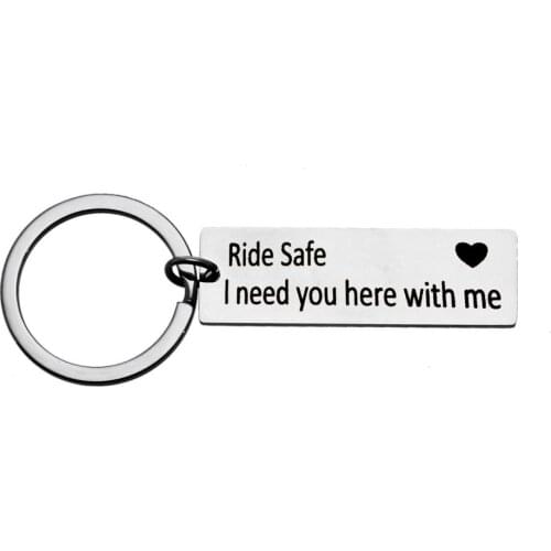 12PC Ride Safe I Need You Here With Me Charm Pendant Keyrings Lovers Couples Boyfriend Girlfriend Gift Key Chains Key Holder Hot