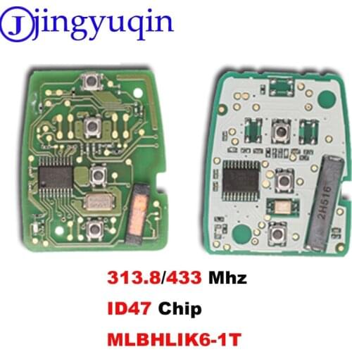 Jingyuqin Remote Key Fob For Honda 2013-2015 CRV 2013-2017 Accord Civic Fit MLBHLIK6-1T ID47 313.8/433 Mhz
