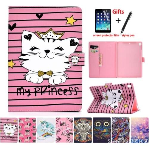 Case For iPad 9.7" 2017 2018 5th 6th Generation A1893 A1954 Smart Cover For iPad Air 1 2 iPad Pro 9.7 Funda Cartoon Pattern Capa