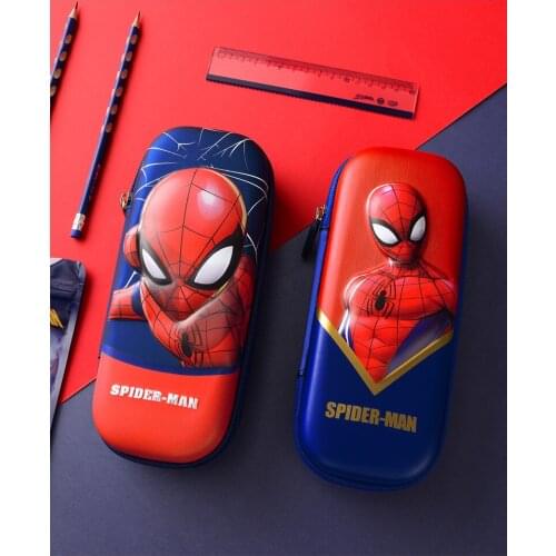 Disney Spiderman Pencil Case Male Large-capacity Multifunctional Marvel Pencil Case Boy Primary School Children Pencil Case