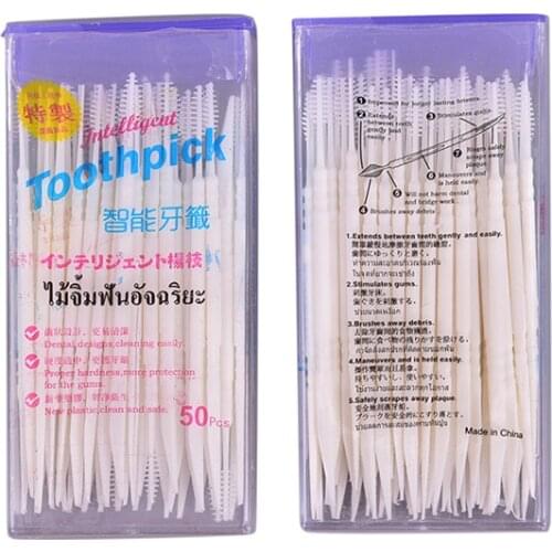 100Pcs Double Superfine Tooth Stick Dental Floss Rods Brush Bamboo Stick Dental Oral Care Clean Teeth Food Residue Toothpick