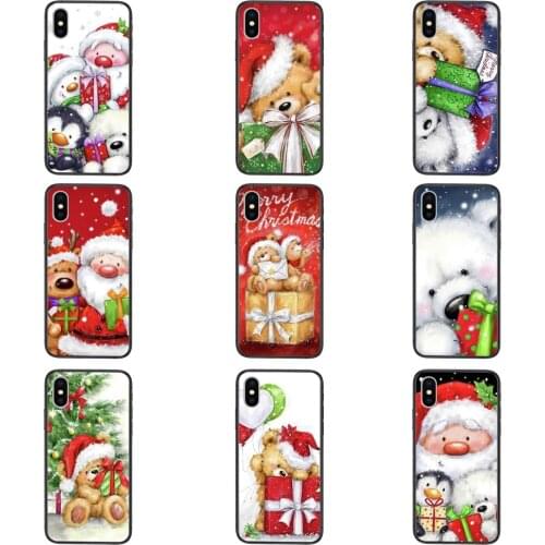 Freestyle For Huawei P50 P Smart 2021 P40 Lite E P 40 P40Lite P40 Pro 2019 2020 Happy Christmas Cute Bear Gift Accessories