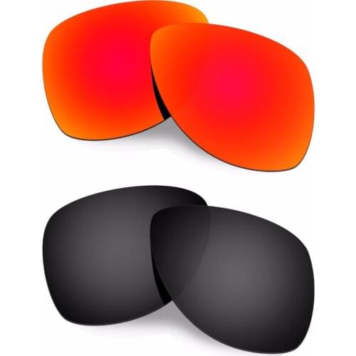 HKUCO For Oakley Dispatch 2 Sunglasses Polarized Replacement Lenses Red/Black 2 Pairs 100% UVA & UVB