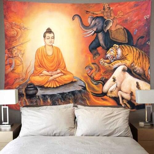 Indian Buddha Statue Tapestrys Wall Hanging Walls Cloth Tapestries Boho Decoration Home Decor Bedroom Decor Witchcraft Tapiz