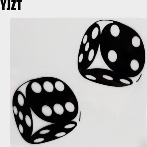 YJZT 13.4*13CM Interesting Car Sticker Casino Poker Dice High Quality Decoration Vinyl Graphic C12-0060