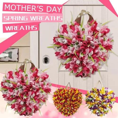 Love Spring Uropean-style Simulation Garland Rattan Flower Ornament Simulation Wreath Floral Artificial Tulip Flowers Decor