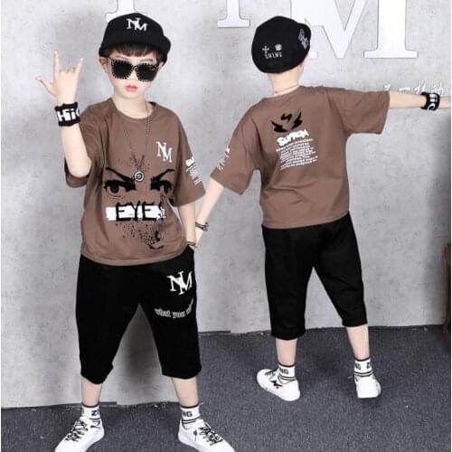 Baby Boy Clothing Sets Shirt + Shorts 2020 Summer Childrens Clothes Boys Fashion Sports Clothing Suit Hiphop 5 6 8 10 12 years
