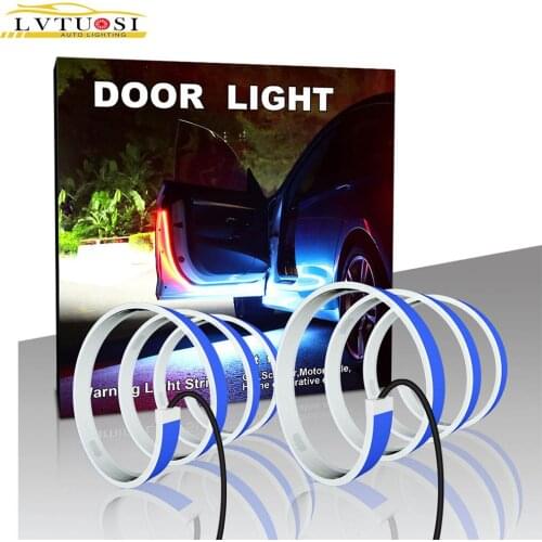 LVTUSI Car Door LED Light Car Styling Strobe Warning Streamer Light Safety for Night Colorful Strip Light Accessory 12V DC
