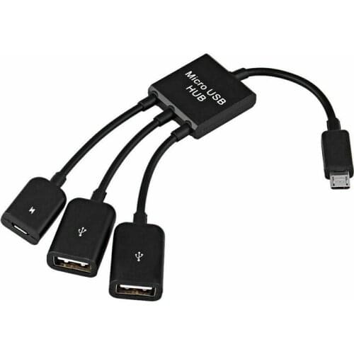 Multi-function USB OTG Host Hub Adapter High Speed Micro USB Male to Female + Double USB 2.0 Hub Splitter OTG Adapter Cable