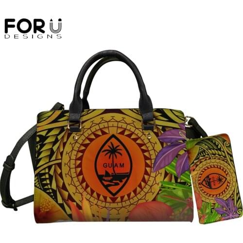FORUDESIGNS New Fashion Women Totes Bag Guam Polynesian Plumeria Flower Print Lady Party Handbag With Purse Casual Messenger Sac