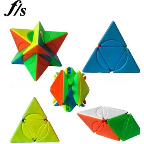 New Fangshi Lim Plus Cube Octahedron II dino star plus Circle Pyramorphix 2x2 Transform Trigonometric v2 Brain Teaser Stickerles