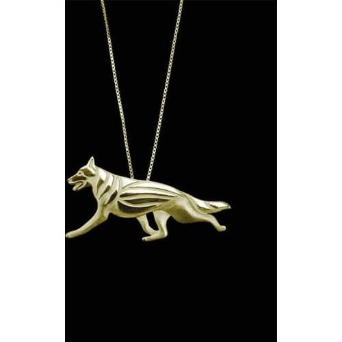 Wholesale Unique Handmade Boho Chic German Shepherd dog movement Necklace Pet Lovers Gift Jewelry Idea--12pcs/Lot