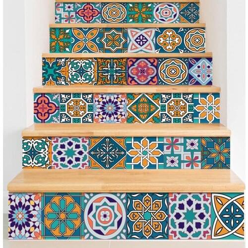 18x100cm/Custom Size PVC Staircase Stickers Self adhesive Tile Stair Decal For Home Hotel Stairs Decor Wallpaper Wall Sticker