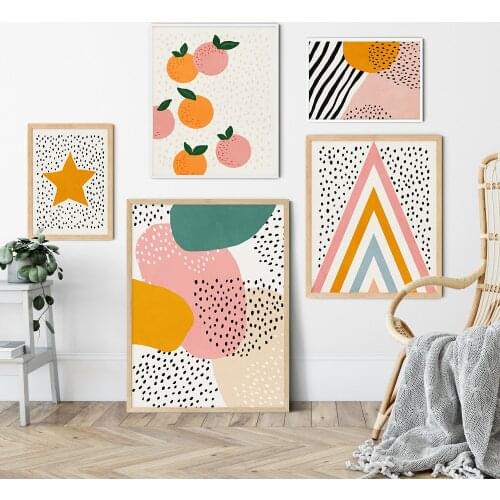 Nordic Abstract Posters And Prints Color Speck Star Fruit Canvas Painting Wall Art Picture For Nursery Kids Room Interior Decor