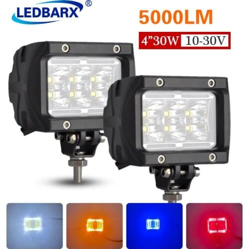 LEDBARX 4 Inch Motorcycle Led Headlight Work Light 12V 24V offroad LED Driving Light For Auto Car Off Road 4WD 4x4 ATV SUV Truck