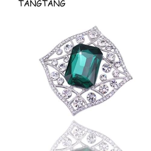 Dark Green Crystal Shining Women Cute Class CZ Rhinestone Brooch Pin For Wedding Gift Present Fashion New Hot Item NO.: BH8128