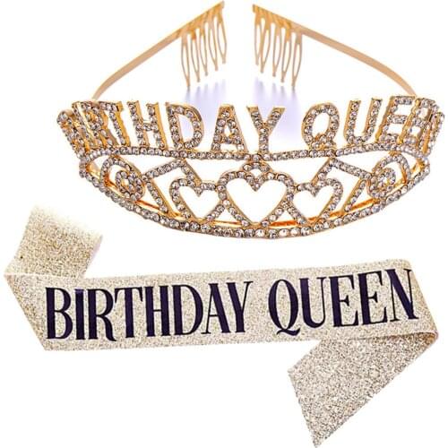 18th 30th 40th 50th 60th Cake Topper Adult Birthday Crown Girl Women Happy Days Satin Sashes Anniversary Decoration Supplies