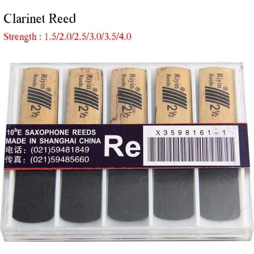 10pcs Clarinet Reeds Set Strength 1.5/2.0/2.5/3.0/3.5/4.0 Clarinet Redds with Case Wind Instrument Reed