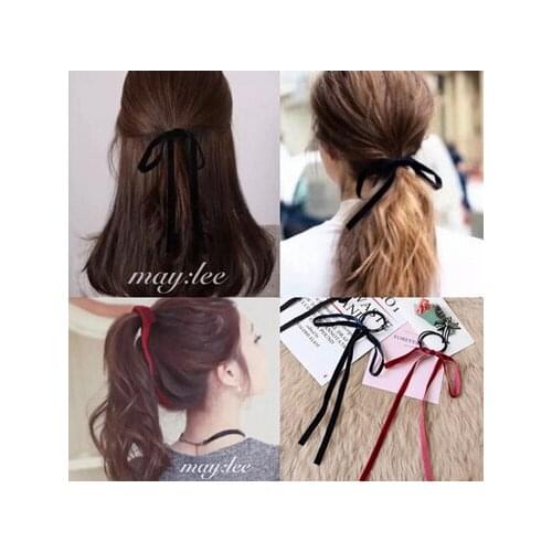 New arrival fashion 2017 women velvet scrunchy bow hair bands girls lovely gum Hair accessories rubber rope headwear