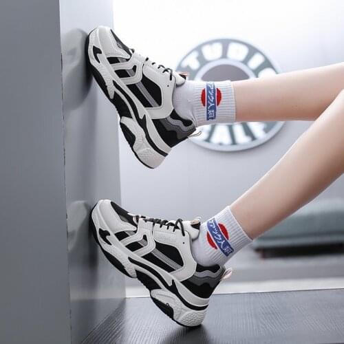 Women Chunky Sneakers 2021 Fashion Platform Sneakers Ladies Brand Wedges Casual Shoes For Woman Mesh Sports White Shoes 5cm