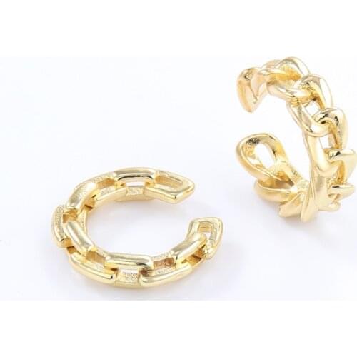 Golden Twist Buckle Cross Buckle Earrings for Women Simple Twisted C-shaped Small Tiny Earrings Ear Buckles No Pierced Jewelry