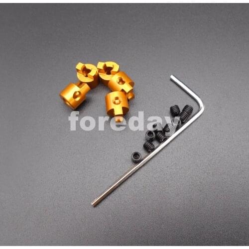 10PCS 3MM Aluminum Propeller shaft Connector rowlock Crutch Model ship Boat Golden HQ Inner dia. 3mm Outer:7mm lot=10pc*FD457X10
