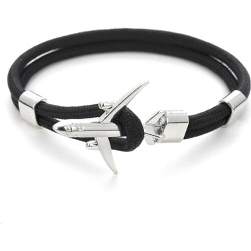 2021 Summer Charm Survival Rope Chain Airplane Anchor Bracelets For Women Multilayer Braid Bracelet Men Trendy Jewelry Gifts