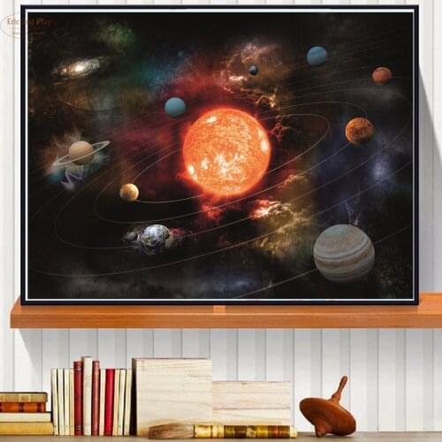 3D Solar System Posters And Prints Canvas Art Decorative Wall Pictures For Living Room Home Decor Unframed Painting