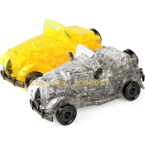 54pcs diy funny classic cars 3d crystal puzzles assembled model children gift play set toys for kids Toy