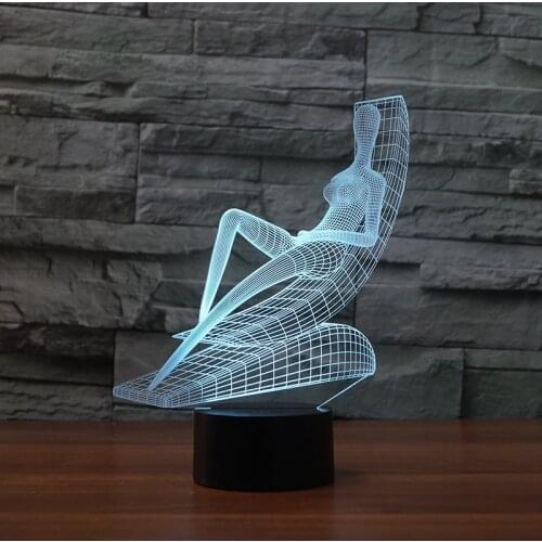 Abstract Sunbathroom Led 3d Lamps Creative Bedside Gift Desk Lamp Customized Electronic Products Table Lamp For Bedroom
