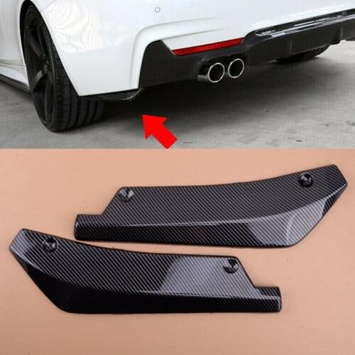 2Pcs Car Carbon Fiber Style Rear Bumper Lip Wrap Angle Splitter Diffuser Canard Fit For BMW F30 F31 F32 F33 F22