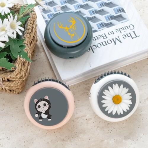 Silent Travel Bladeless Fan Summer Round Mini Handheld Hanging Neck Fan USB Rechargeable Portable Outdoor Electric Fan Radiator