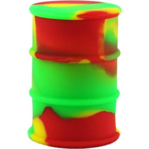 26ml Bho Slick Oil barrel Drum Silicone wax conainer jars and Non-Stick Dab weed Rubber Silicone oil concentrate jar for Dab wax