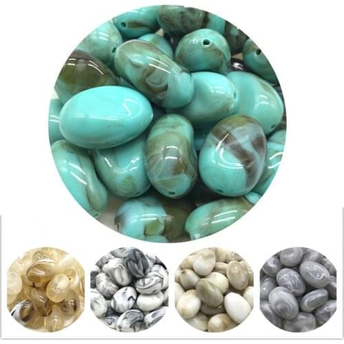 5pcs 16*2.4mm imitation natural stone oval resin loose beads DIY production bracelet necklace accessories
