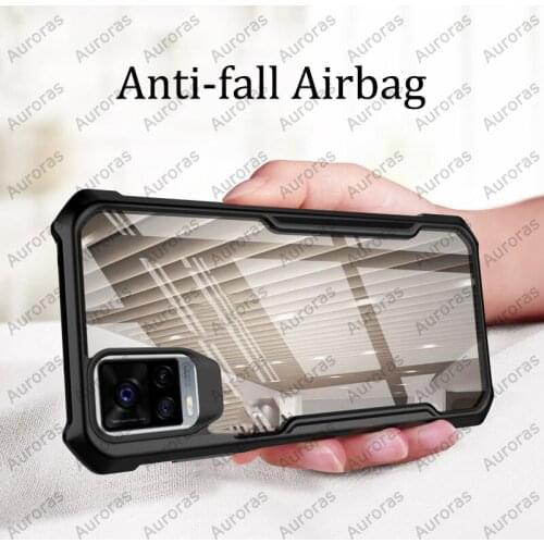 Auroras For vivo V21 Case Official Original Shockproof Airbag Clear with Soft Frame Cover For vivo V21E Case