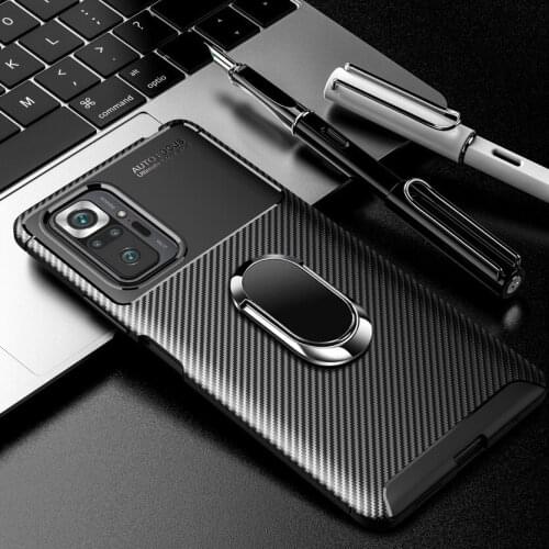 Luxury Phone Case For Xiaomi Redmi Note 10 Pro case Redmi K40 bracket ring Soft Silicone Cover for Redmi Note 9 Pro Max 9T 9S