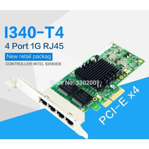 FANMI I340-T4 E1G44HT Gigabit Ethernet Server Adapter intel 82580EB PCI Express X4 1G Network Card