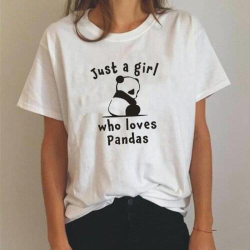 Funny Cartoon Panda Girl Love Print T Shirt Women Tops Fashion Tshirt Summer Casual Short Sleeve Tee Shirt Femme Camiseta Mujer