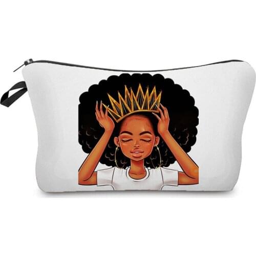 Cool Afro Queen Girl Print Clutch Phone Bag Selling Fashion Cosmetic Bags High Quality Multifunction Waterproof Makeup Bag Beach