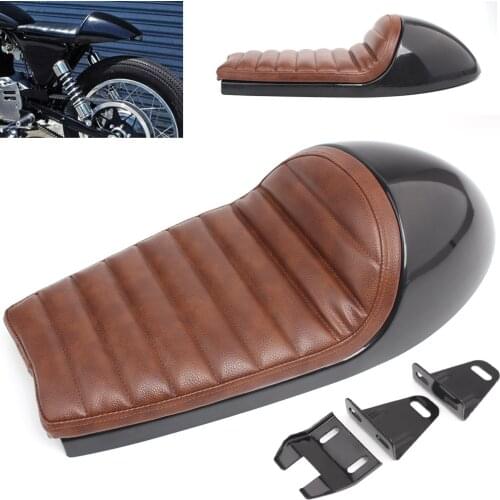 Mototcycle Brown Retro Cafe Racer Driver Seat Rear Seat Cowl Cover Scramblers Cruiser Bagger Naked Chopper GT650 CB Universal