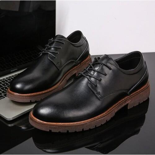 New Men Dress Shoes Business Leather Formal Chaussures Black Brown Fashion Office Male Shoes Big Size 48