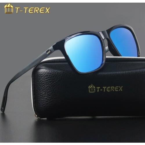 T-TEREX Polarized Sunglasses Men Mirror UV400 HD Lens Metal Frame Fashion Sun Glasses For Driving Fishing