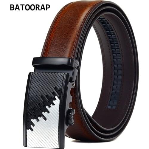 BATOORAP New Arrival Genuine Leather Belt For Men Automatic Buckle Alloy Male Casual Brown Cowhide Trouser Strap Belts Z42P01