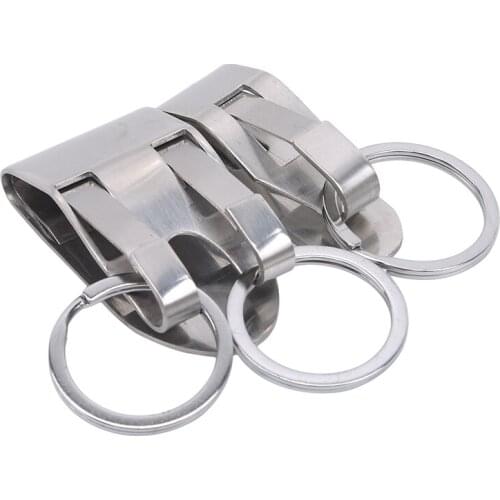 Stainless Steel Keyring Security Clip Belt Key Clip Belt Keychain Detachable Keyrings Belt Key Holder High Quality Durable