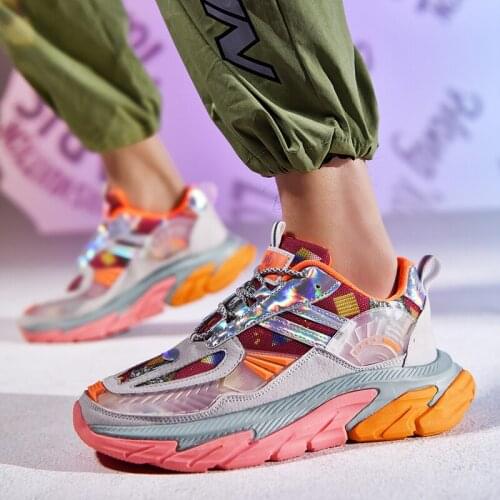 New Spring High-quality Reflective Chunky Sneaker Men Runing Shoes Fashion Platform Sports Shoes Walking Shoes Zapatillas Hombre